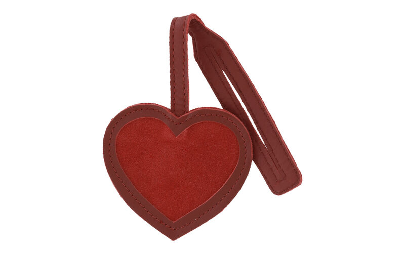 Red Suede Heart Bag Charm, , large